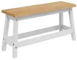 VidaXL Esstischbank EKAI Wei&szlig; 91,5 x 29 x 45,5 cm Massives Kiefernholz