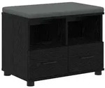 vidaXL Flurbank mit Kissen mit Regal Schwarze Eiche 60 x 38 x 46 cm