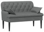 vidaXL Zweisitzer mit Knopfheftung Dunkelgrau 111 x 68 x 80 cm Stoff