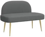 vidaXL Gepolsterte Bank mit R&uuml;ckenlehne Dunkelgrau 110 x 60 x 76 cm