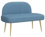 vidaXL Gepolsterte Bank mit R&uuml;ckenlehne Blau 110 x 60 x 76 cm