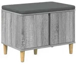 vidaXL Flurbank mit Kissen mit Speicher Graues Sonoma 60 x 38 x 46 cm