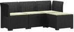 vidaXL 4-Sitzer Garten Sofa mit Kissen Rattan Look PP Anthrazit