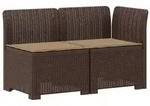 vidaXL 2-Sitzer Garten-Sofa mit Kissen Rattan-Look PP Braun