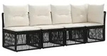vidaXL 4-Sitzer Sofa mit linker Armlehne 4 pcs 4-Sitzanzahl Schwarz