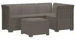 vidaXL 4-Sitzer Garten Sofa Rattan Look PP Hellgrau