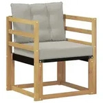 vidaXL Outdoor-Sofa Massives Akazienholz und Textilene Wei&szlig;