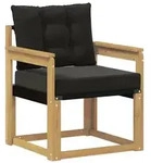 vidaXL Outdoor-Sofa Massives Akazienholz und Textilene Wei&szlig;