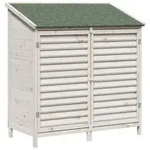 vidaXL Garten Shed Wei&szlig; 106 x 56 x 113,5 cm Massivholz aus Fichte