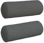 vidaXL Bolsterkissen 2 St&uuml;ck Dunkelgrau &Oslash; 25 x 70 cm Stoff
