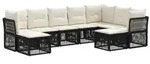 vidaXL Gartensofa-set 9 pcs Schwarz Poly-Rattan