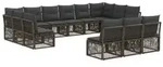 vidaXL Gartensofa-set 13 pcs Grau Poly-Rattan