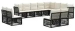 vidaXL Gartensofa-set 12 pcs Schwarz Poly-Rattan