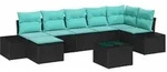 vidaXL Gartensofa-set 8 stk. Schwarz Poly-Rattan