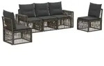vidaXL Gartensofa-set 5 pcs Grau und Dunkelgrau Poly-Rattan