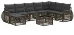 vidaXL Gartensofa-set 9 pcs Grau und Dunkelgrau Poly-Rattan