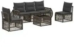 vidaXL Gartensofa-set 6 pcs Grau und Dunkelgrau Poly-Rattan