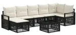 vidaXL Gartensofa-set 8 pcs Schwarz Poly-Rattan