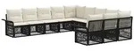 vidaXL Gartensofa-set 11 pcs Schwarz Poly-Rattan