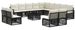 vidaXL Gartensofa-set 14 pcs Schwarz Poly-Rattan