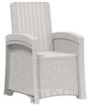 vidaXL Garten-Liegesessel Rattan-Optik Wei&szlig; PP