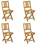 vidaXL Au&szlig;en Bistro-St&uuml;hle mit Kissen 4 pcs Natur 40 x 42 x 85 cm