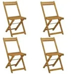vidaXL Klappbare Gartenst&uuml;hle 4 pcs Natur 40 x 53 x 80 cm