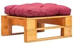 vidaXL Garten-Palettenhocker mit Rotem Kissen Holz Honigbraun