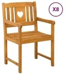 vidaXL Bank Outdoor 8 pcs Natur 56 x 55,5 x 90 cm Massivholz Akazie
