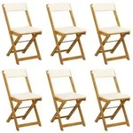vidaXL Au&szlig;en Bistro-St&uuml;hle 6 pcs Cremewei&szlig; 40 x 53 x 80 cm