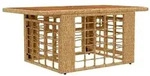 vidaXL Gartentisch Natur 100 x 55 x 37 cm PE Rattan und Glas