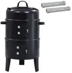 vidaXL Outdoor Grill &Oslash; 40 x 80 cm Stahl Schwarz