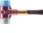 HALDER SIMPLEX Schonhammer &Oslash; 60 mm TPE-soft blau / TPE-mid grau kurzer Stiel mit