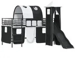 vidaXL Kinderloftbett Uni Schwarz 100 x 200 cm Metall