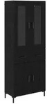 vidaXL Highboard 2 pcs Schwarz Eichen-Optik Holzwerkstoff