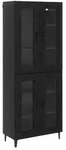 vidaXL Highboard Schwarz Eichen-Optik 69,5 x 34 x 180 cm Holzwerkstoff