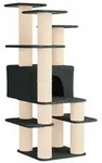 vidaXL Katzennbaum mit Sisal-Kratzs&auml;ulen Dunkelgrau 161 cm