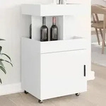 vidaXL Barwagen Wei&szlig; 50x41x89 cm Holzwerkstoff