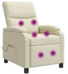 vidaXL Massage Relaxsessel Creme Kunstleder