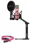 Rode Microphones NT1 Signature +XLR-Kabel+Desktop Studio Arm (pink, Bundle)...