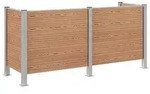vidaXL M&uuml;lltonnenzaun Braun 237 x 85 x 115 cm Aluminium und WPC