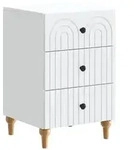 vidaXL Nachttisch mit Schubladen Wei&szlig; 43x 41 x 66,5 cm Holzwerkstoff