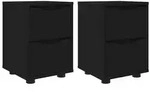 vidaXL Nachttische 2 pcs Schwarz 30,5 x 30 x 43 cm Holzwerkstoff