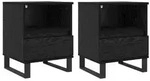 vidaXL Bettschrank Schwarz Eichen-Optik 40 x 35 x 50 cm Holzwerkstoff