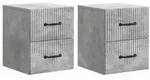 vidaXL Wandmontierter Nachttisch 2 pcs Betongrau 34,5 x 33 x 40 cm