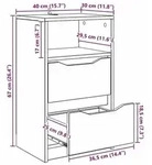 vidaXL Nachttische 2 pcs Beton Grau 40 x 30 x 467 cm Holzwerkstoff