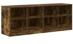 vidaXL Bettschrank mit Regal 2 pcs Ger&auml;ucherte Eiche 66 x 33 x 48 cm