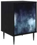 vidaXL Nachttisch RAALTE Schwarz Eichen-Optik 36 x 33 x 51 cm