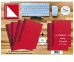 A 6 Notizbuch - Set, 4+2 gratis, Luxury 80 Seiten ROT JUPITER GLITTER-OPTIK,...