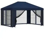 vidaXL Garten Pavillon mit Seitenw&auml;nden 4 x 3 m Blau